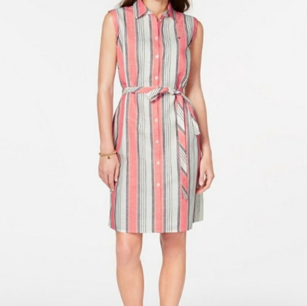 Tommy Hilfiger Striped Linen Shirt Dress